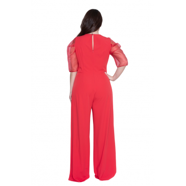 Kyara Plus Size Γυναικεία Ολόσωμη Φόρμα σε Χρώμα Κόκκινο 2101-12004