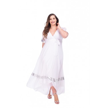 Fuego Fashion Φόρεμα Μάξι σε Χρώμα Λευκό 122-6050