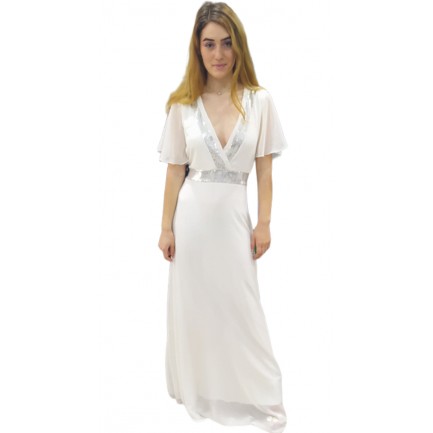 Φόρεμα Γάμου Fuego Fashion Μάξι σε Χρώμα Λευκό 122-6126
