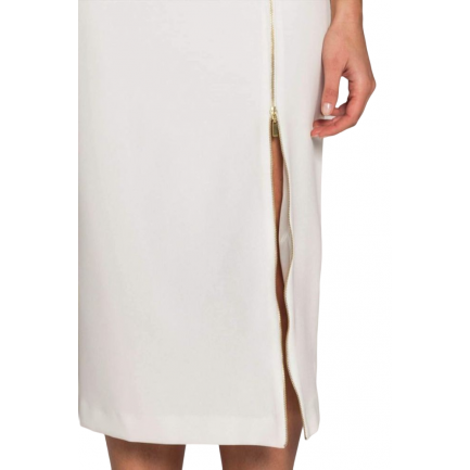 Matis Fashion Φούστα Μίντι Με Σκίσιμο σε Χρώμα Εκρού 3123309
