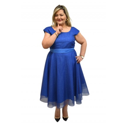 Coelia Φόρεμα Μίντι με Γκλίτερ σε Χρώμα Μπλε 2372