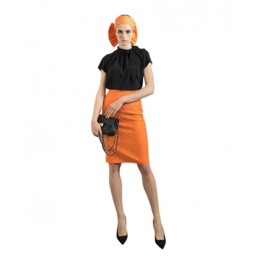 Chrisper Φούστα Μίντι Γυναικεία σε ίσια γραμμή σε Χρώμα Πορτοκαλί 59212