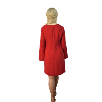 Desiree Φόρεμα Μίνι Με Μανίκι Καμπάνα σε Χρώμα Κόκκινο 08.37109
