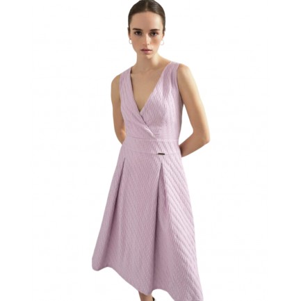 Chrisper Φόρεμα Μίντι Κρουαζέ σε Χρώμα Λιλά 59329