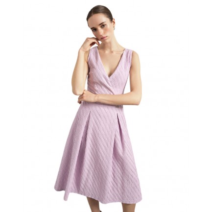 Chrisper Φόρεμα Μίντι Κρουαζέ σε Χρώμα Λιλά 59329