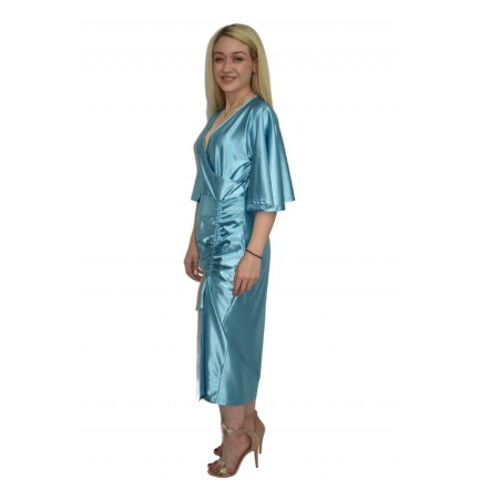 Juicy Girl Φόρεμα Μίντι Σατέν Γυναικείο σε Χρώμα Σιέλ 0231-28004