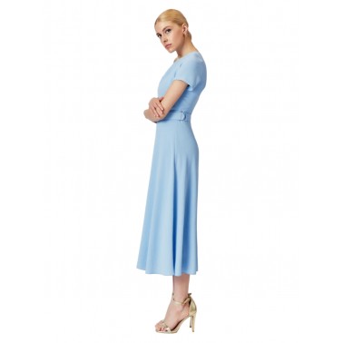 Chrisper Φόρεμα Μίντι με Πιέτες Γυναικείο σε Χρώμα Σιέλ 59307