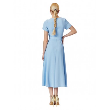 Chrisper Φόρεμα Μίντι με Πιέτες Γυναικείο σε Χρώμα Σιέλ 59307
