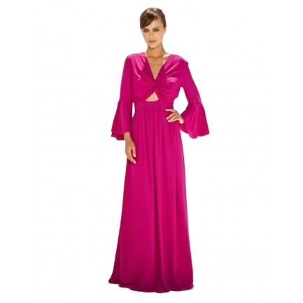 Desiree Φόρεμα Μάξι με Κόμπο Γυναικείο σε Χρώμα Magenta 08.39019