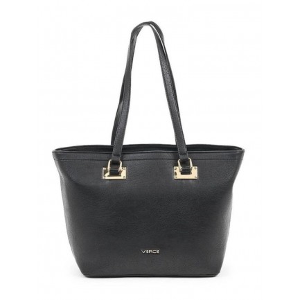 Verde Τσάντα Ώμου Shopper Γυναικεία σε Χρώμα Μαύρο 16-6684