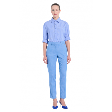 Matis Fashion Παντελόνι Γυναικείο Ψηλόμεσο σε Χρώμα Light Blue 3124406