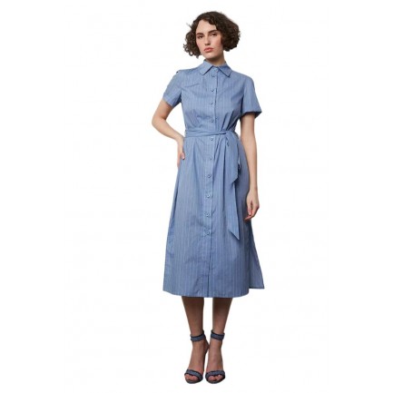 Desiree Φόρεμα Μίντι Ριγέ σεμιζιέ Γυναικείο σε Χρώμα Μπλε 08.40043