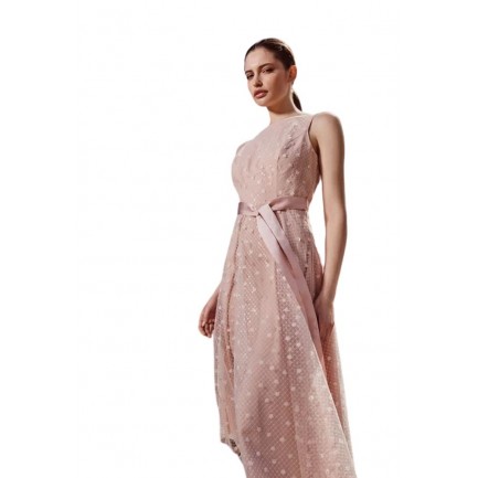 Desiree Μίντι Φόρεμα δαντέλα Γυναικείο σε Χρώμα Ροζ 08.40070