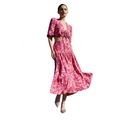 Desiree Μίντι Φόρεμα με κοψίματα Γυναικείο σε Χρώμα Εμπριμέ 08.40060