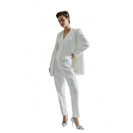 Desiree Παντελόνι με ραφή Γυναικείο σε Χρώμα Λευκό 01.40001